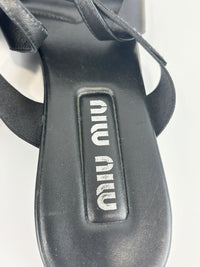Leather Slingback Flats Black Size 38.5
