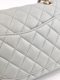 Medium Rectangular Flap Bag Light Blue Grey LGHW (Microchipped) - Glampot