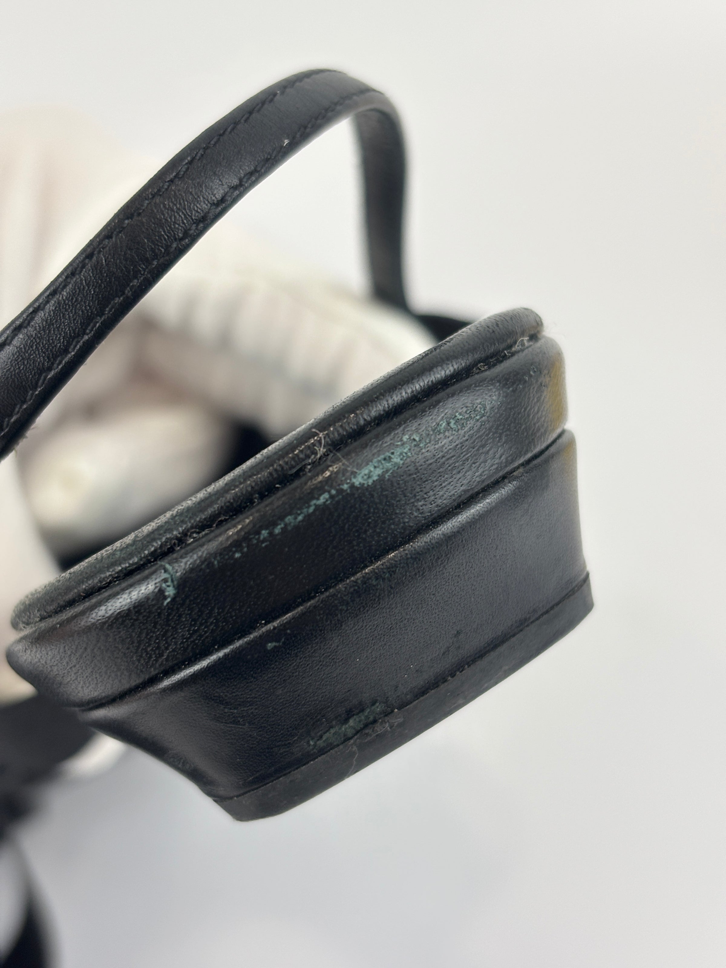 Leather Slingback Flats Black Size 38.5