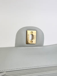 Medium Rectangular Flap Bag Light Blue Grey LGHW (Microchipped) - Glampot