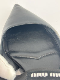 Leather Slingback Flats Black Size 38.5