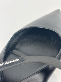 Leather Slingback Flats Black Size 38.5
