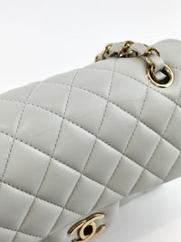 Medium Rectangular Flap Bag Light Blue Grey LGHW (Microchipped) - Glampot