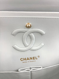 Medium Rectangular Flap Bag Light Blue Grey LGHW (Microchipped) - Glampot