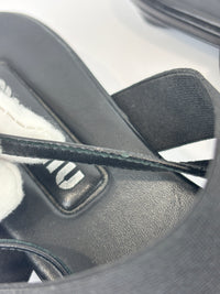 Leather Slingback Flats Black Size 38.5