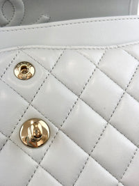 Medium Rectangular Flap Bag Light Blue Grey LGHW (Microchipped) - Glampot