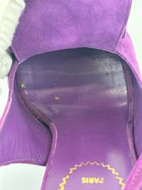 Suede Slingback Platform Sandals Purple Size 37.5