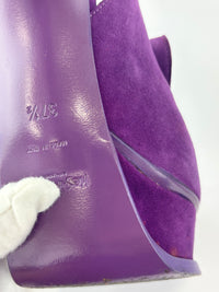 Suede Slingback Platform Sandals Purple Size 37.5