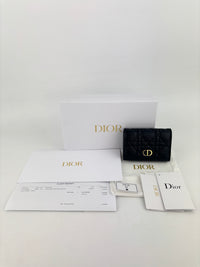 Caro Glycine Wallet Supple Cannage Calfskin in Black - Glampot