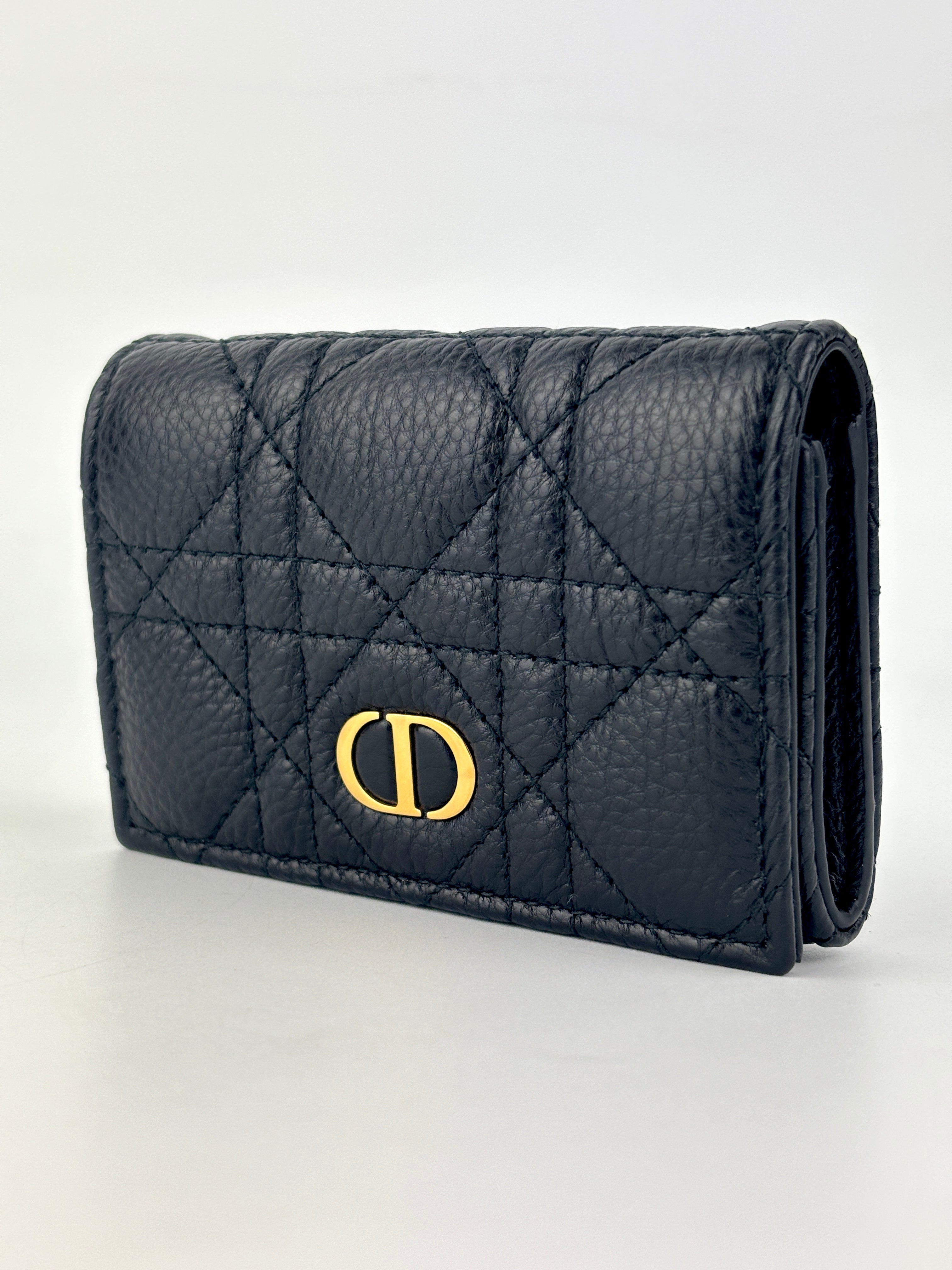 Dior Caro Glycine Wallet Black Cannage Calfskin | Free Shipping MY
