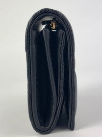 Caro Glycine Wallet Supple Cannage Calfskin in Black - Glampot