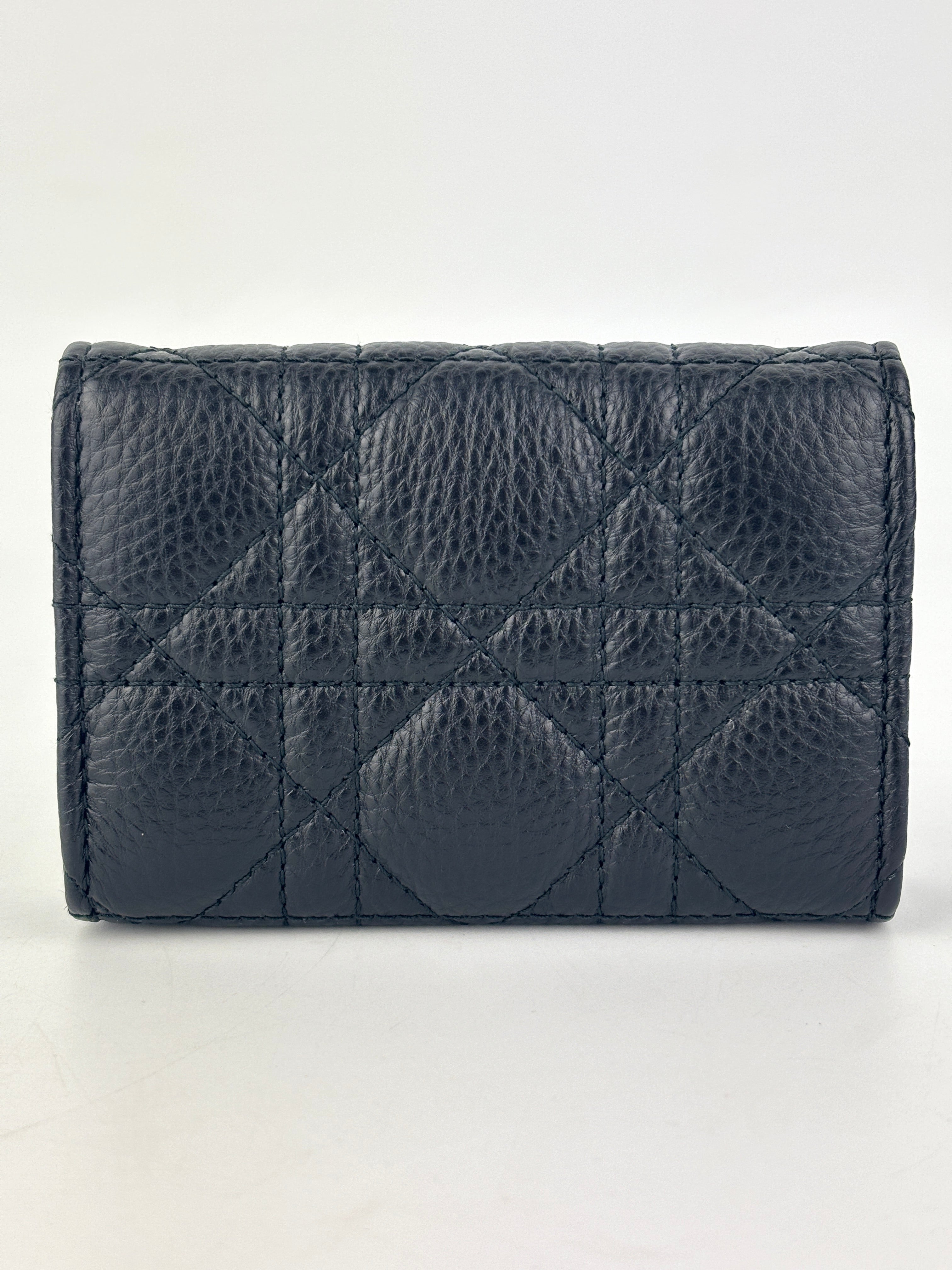 Dior Caro Glycine Wallet Black Cannage Calfskin | Free Shipping MY