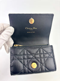 Caro Glycine Wallet Supple Cannage Calfskin in Black - Glampot