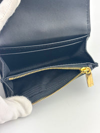 Caro Glycine Wallet Supple Cannage Calfskin in Black - Glampot