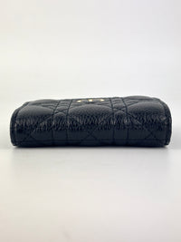 Caro Glycine Wallet Supple Cannage Calfskin in Black - Glampot