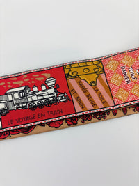 M70856 Red Brown Silk Jeu De Louis BB Bandeau Scarf