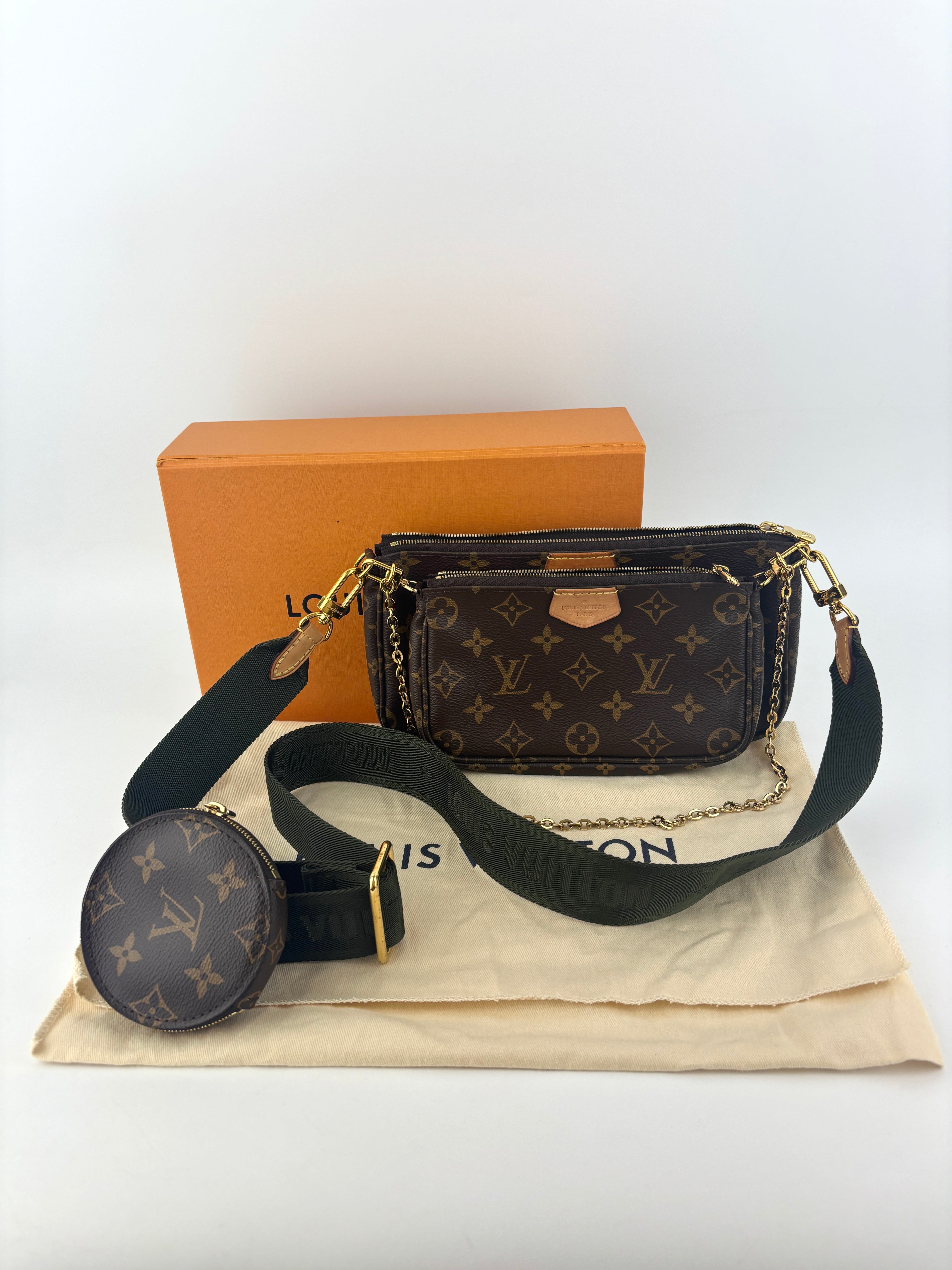 Louis Vuitton Multi Pochette Accessoires Khaki Monogram | Free