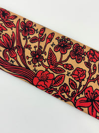 M70856 Red Brown Silk Jeu De Louis BB Bandeau Scarf