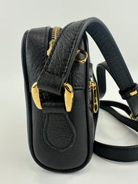 Web Ophidia Mini GG Black Leather Crossbody Bag