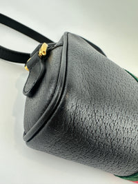 Web Ophidia Mini GG Black Leather Crossbody Bag