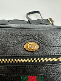 Web Ophidia Mini GG Black Leather Crossbody Bag