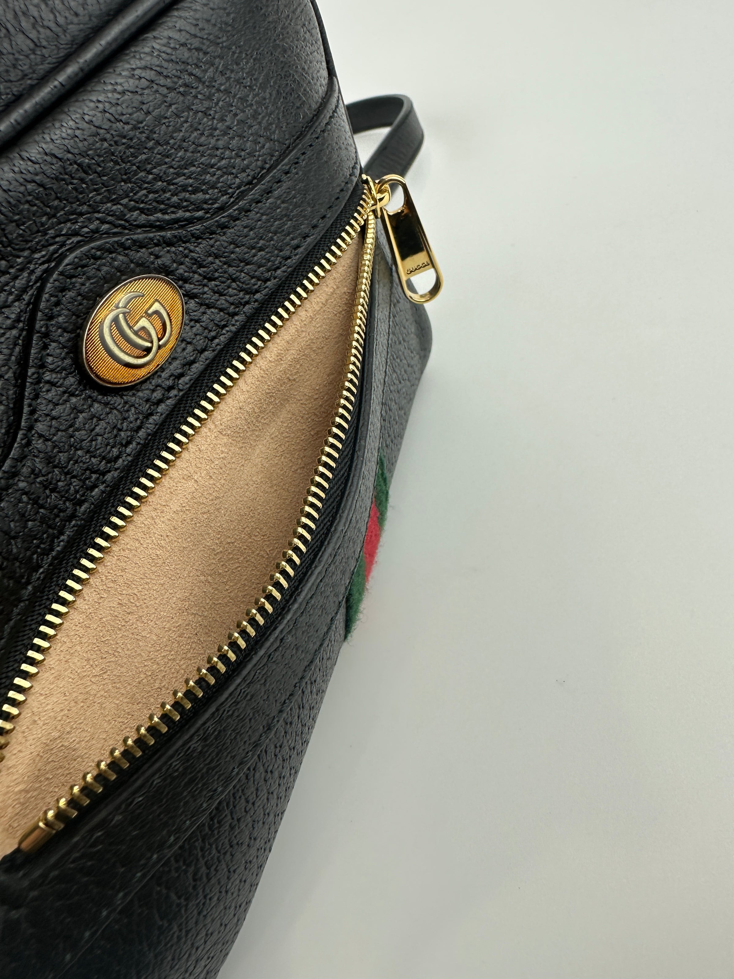 Web Ophidia Mini GG Black Leather Crossbody Bag