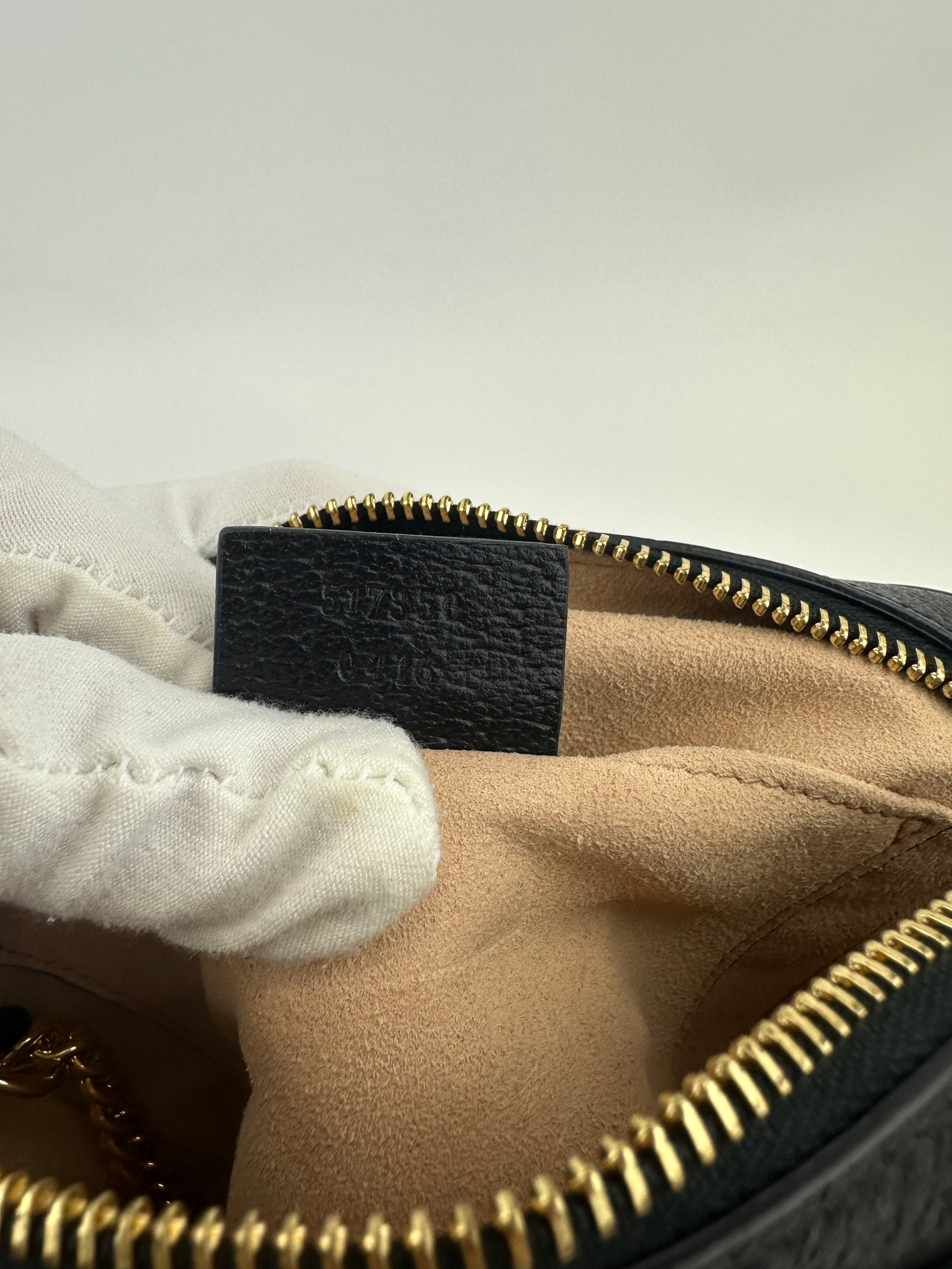 Web Ophidia Mini GG Black Leather Crossbody Bag