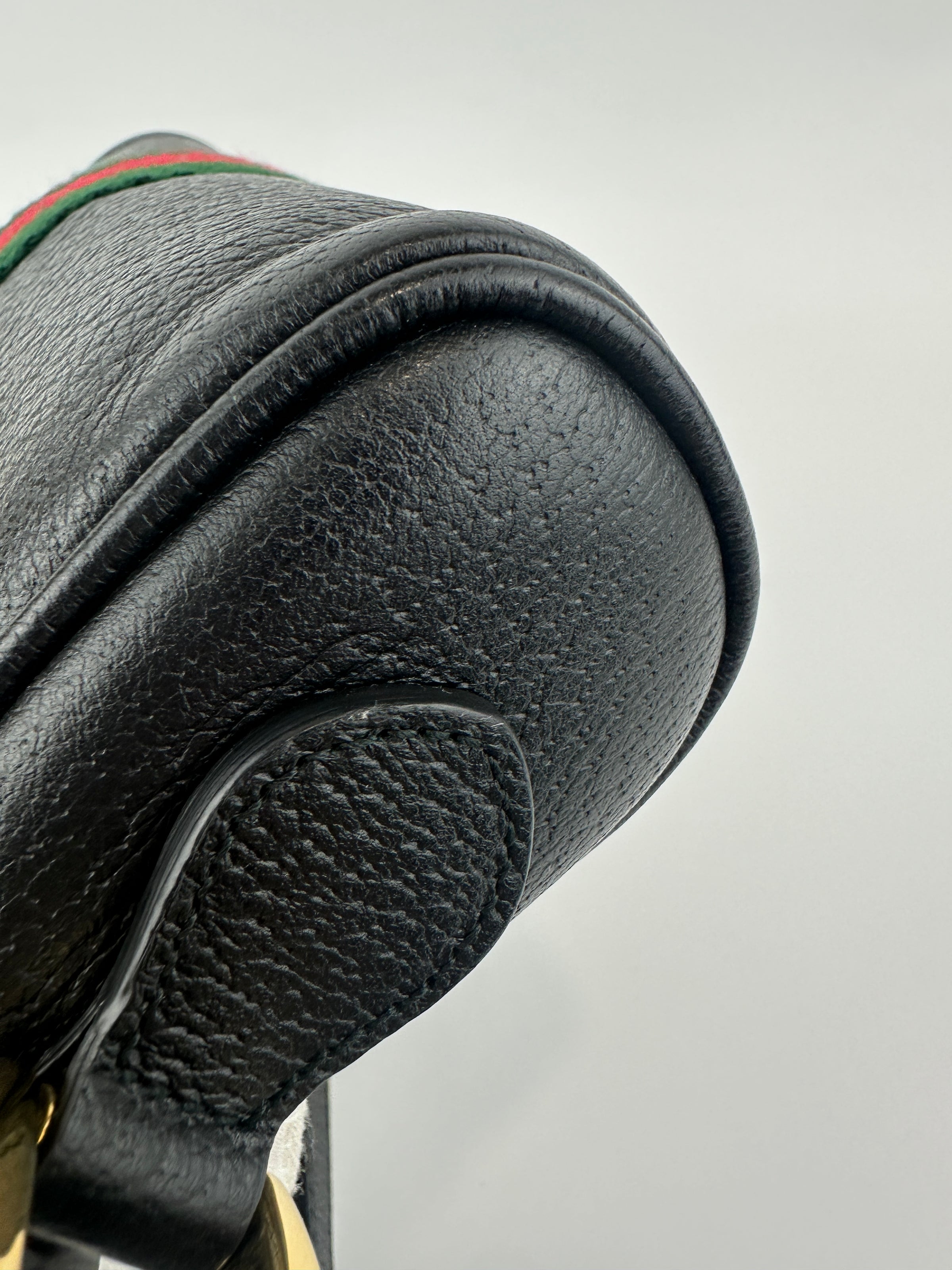 Web Ophidia Mini GG Black Leather Crossbody Bag