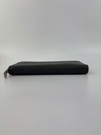 Ardoise Taiga Leather Vertical Zippy Wallet in Dark Grey