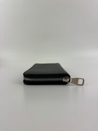 Ardoise Taiga Leather Vertical Zippy Wallet in Dark Grey