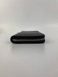 Ardoise Taiga Leather Vertical Zippy Wallet in Dark Grey