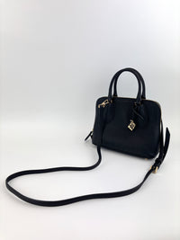 Mini Swing Leather Satchel Bag Black