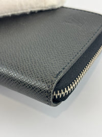 Ardoise Taiga Leather Vertical Zippy Wallet in Dark Grey