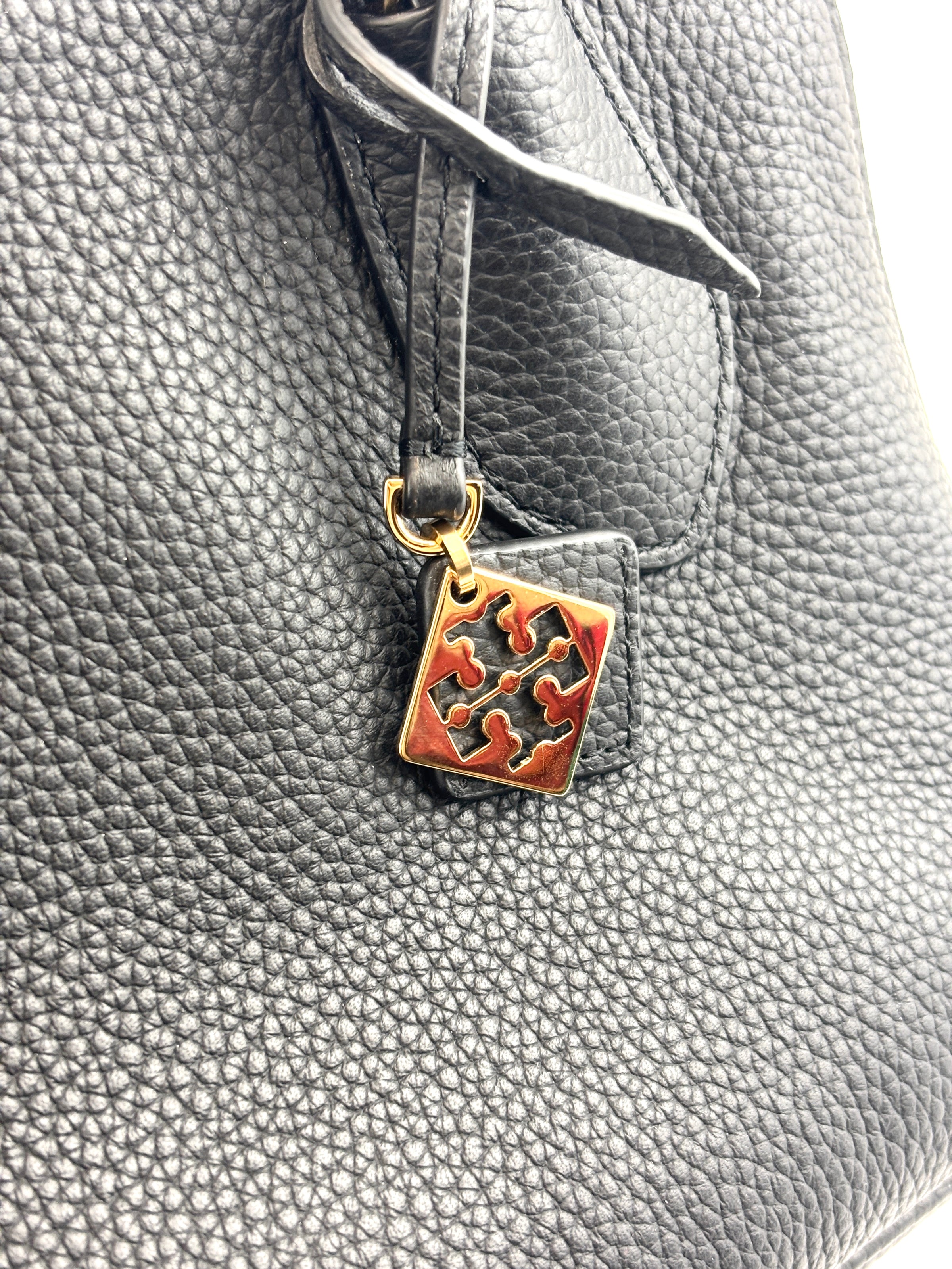 Mini Swing Leather Satchel Bag Black