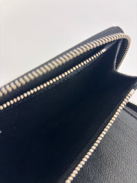 Ardoise Taiga Leather Vertical Zippy Wallet in Dark Grey