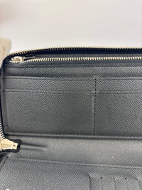 Ardoise Taiga Leather Vertical Zippy Wallet in Dark Grey