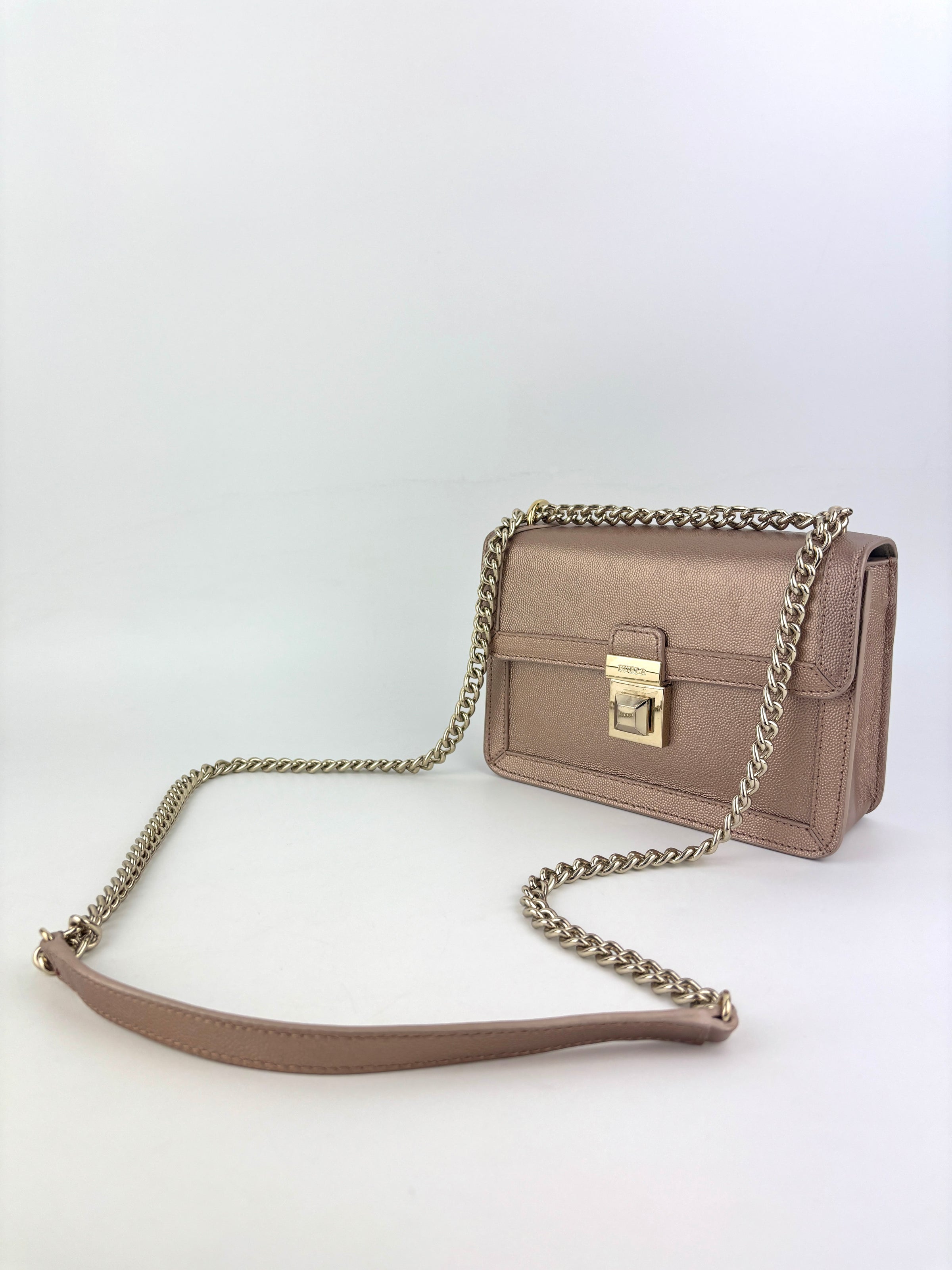 Dixie Mini Crossbody in Metallic Dusty Rose - Glampot