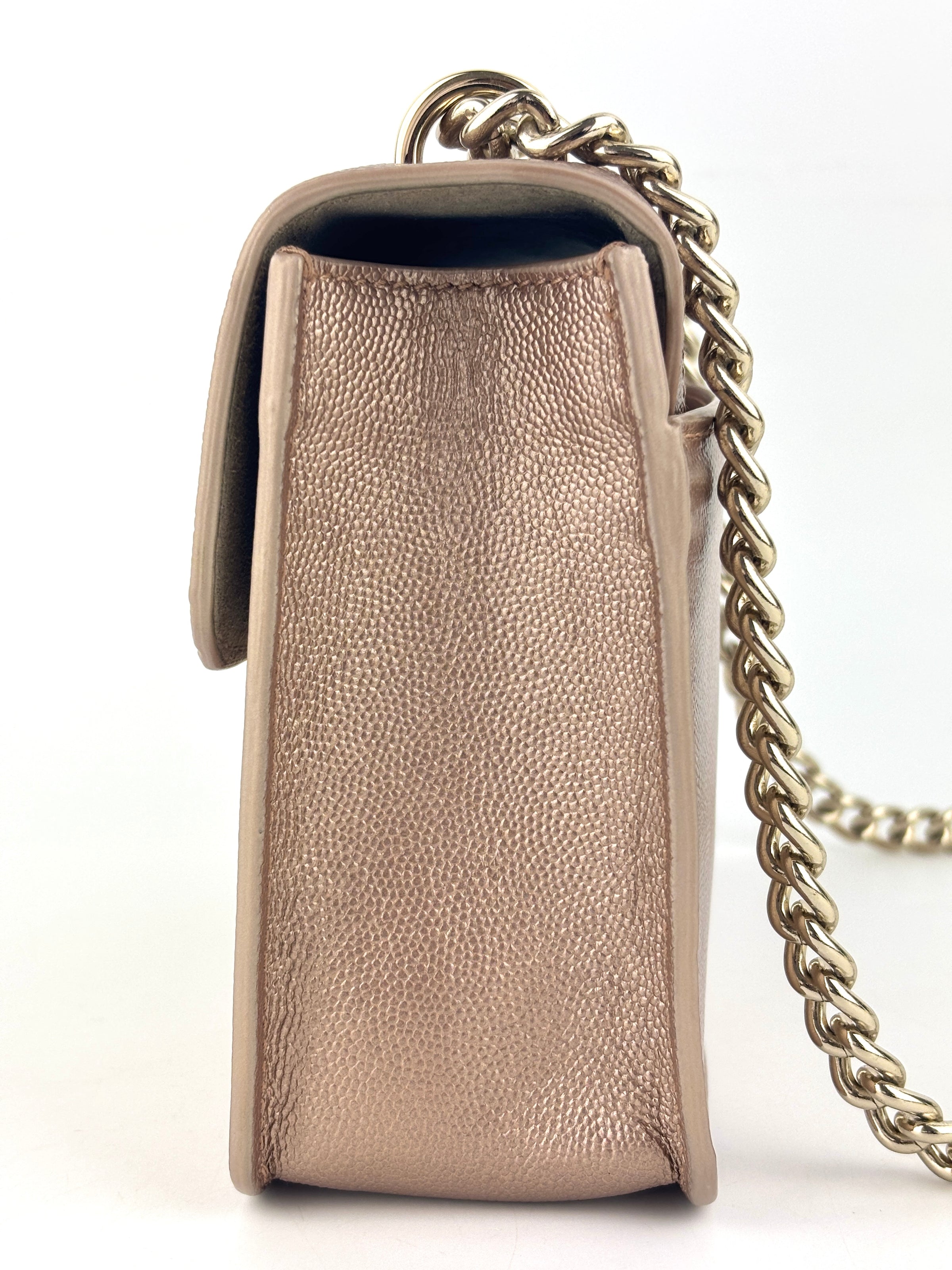Dixie Mini Crossbody in Metallic Dusty Rose - Glampot