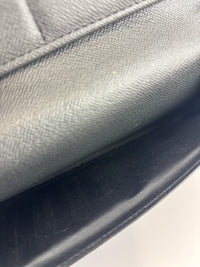 Ardoise Taiga Leather Vertical Zippy Wallet in Dark Grey