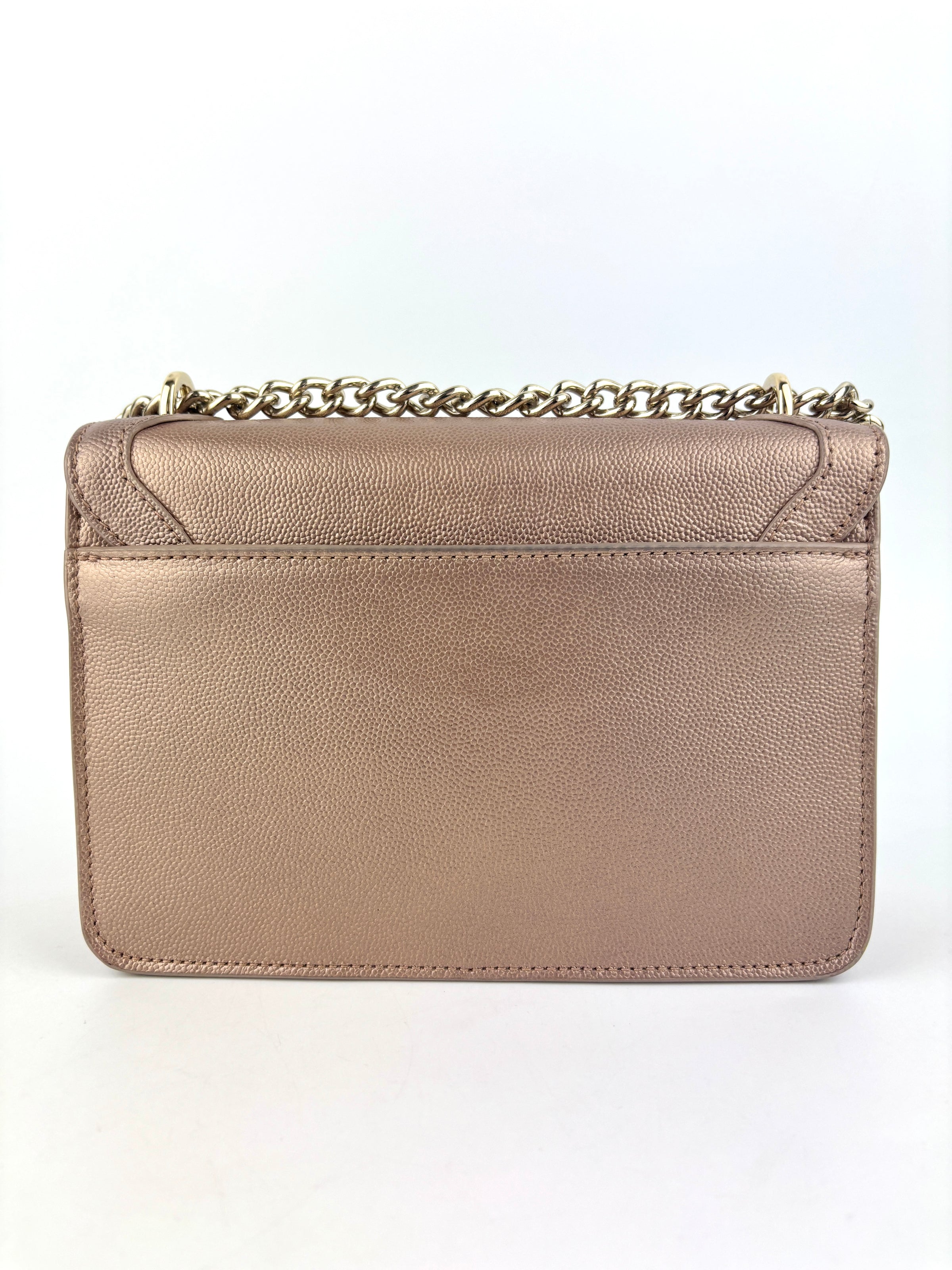 Dixie Mini Crossbody in Metallic Dusty Rose - Glampot