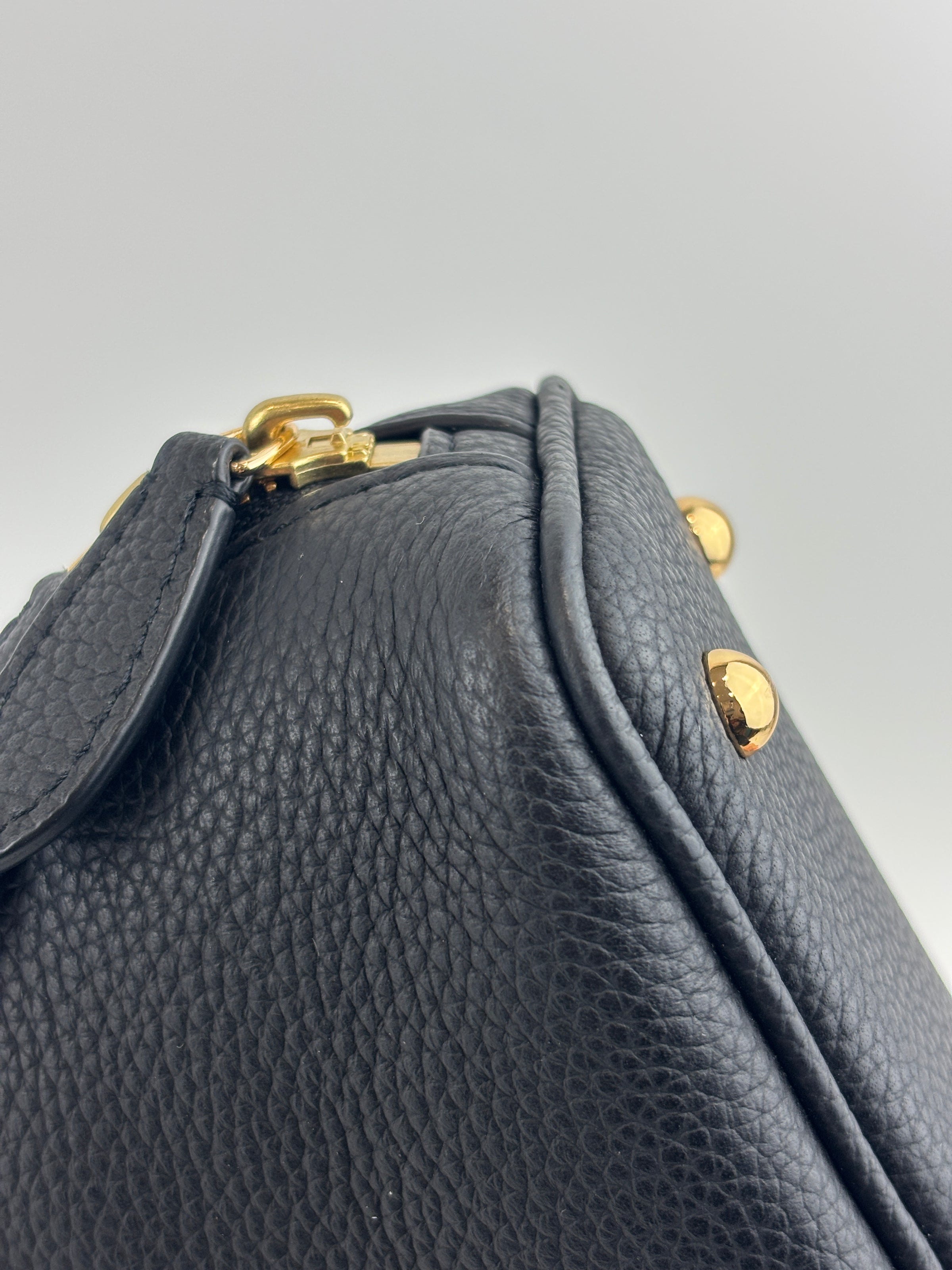 Mini Swing Leather Satchel Bag Black