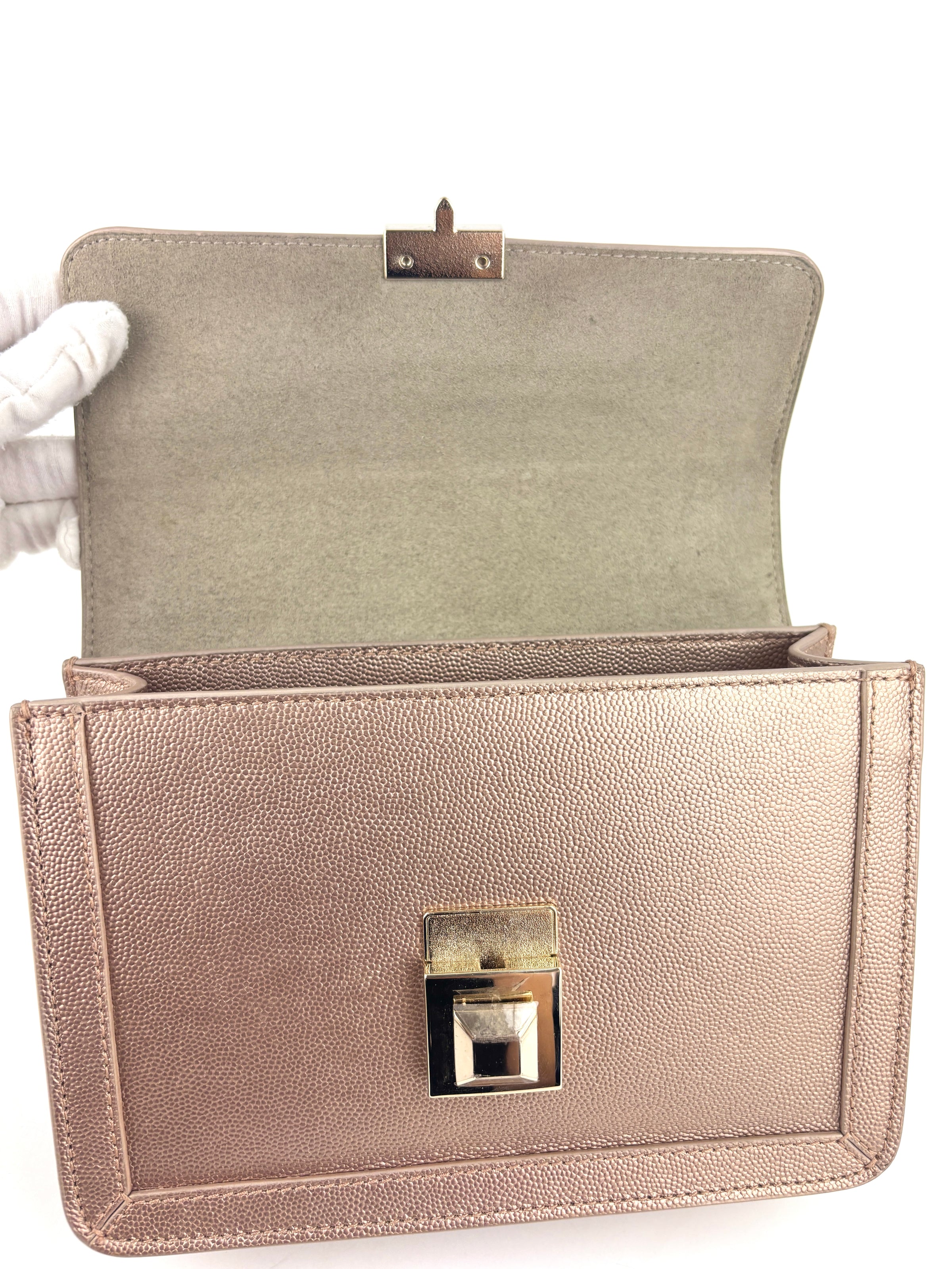 Dixie Mini Crossbody in Metallic Dusty Rose - Glampot