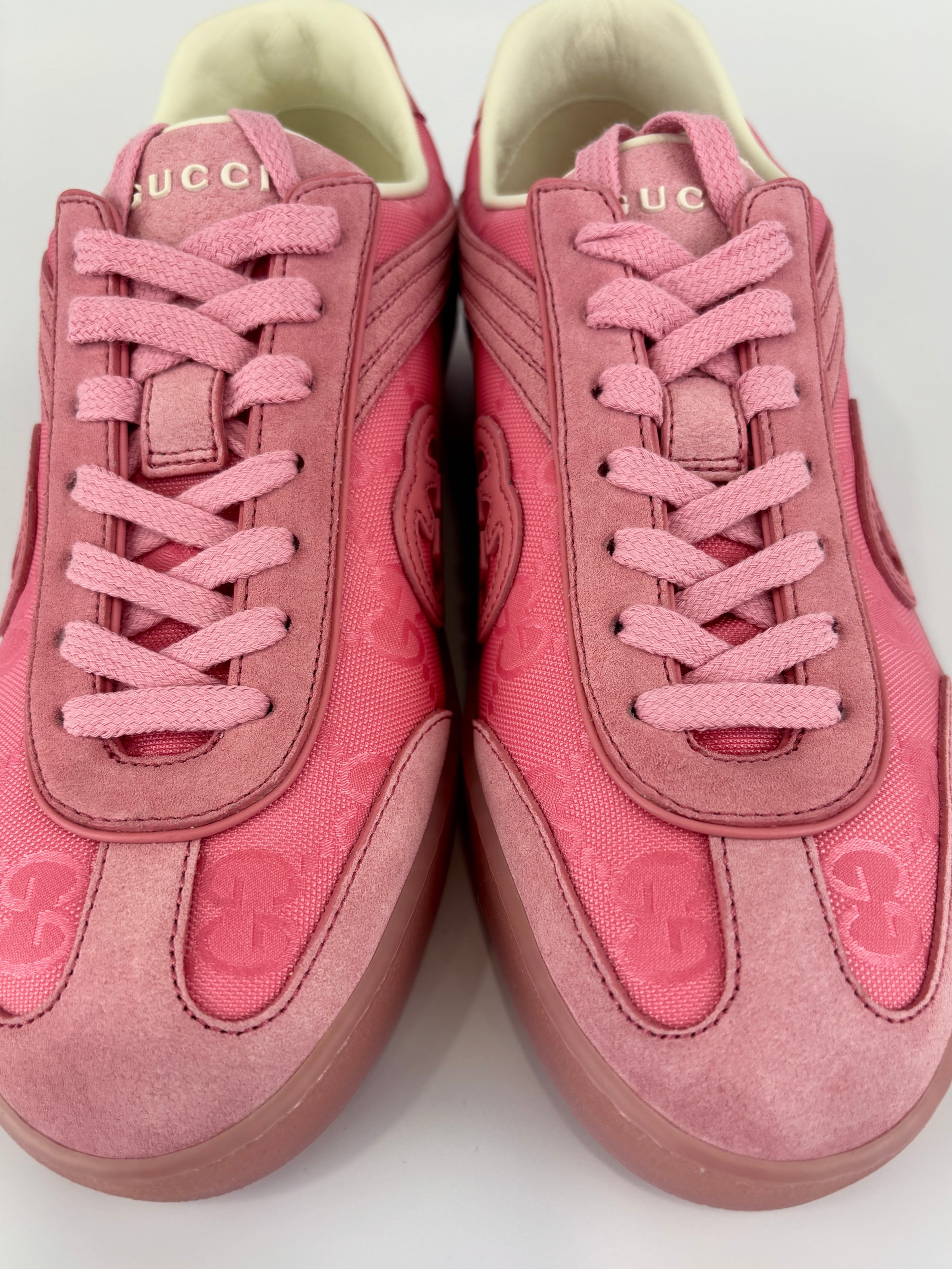 Suede Sweet GG Monogram G75 Sneakers Butterfly Pink Size 38.5