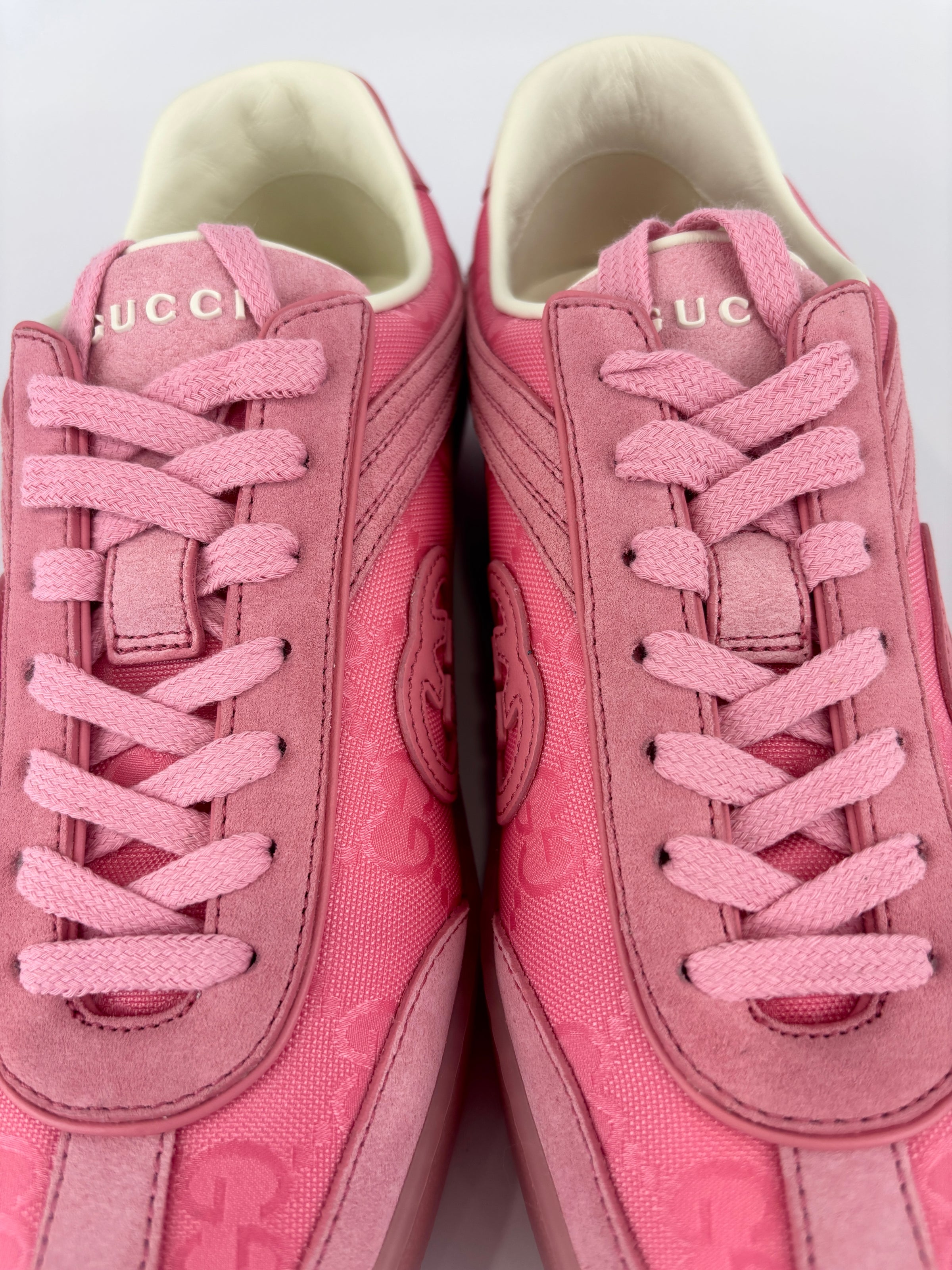 Suede Sweet GG Monogram G75 Sneakers Butterfly Pink Size 38.5