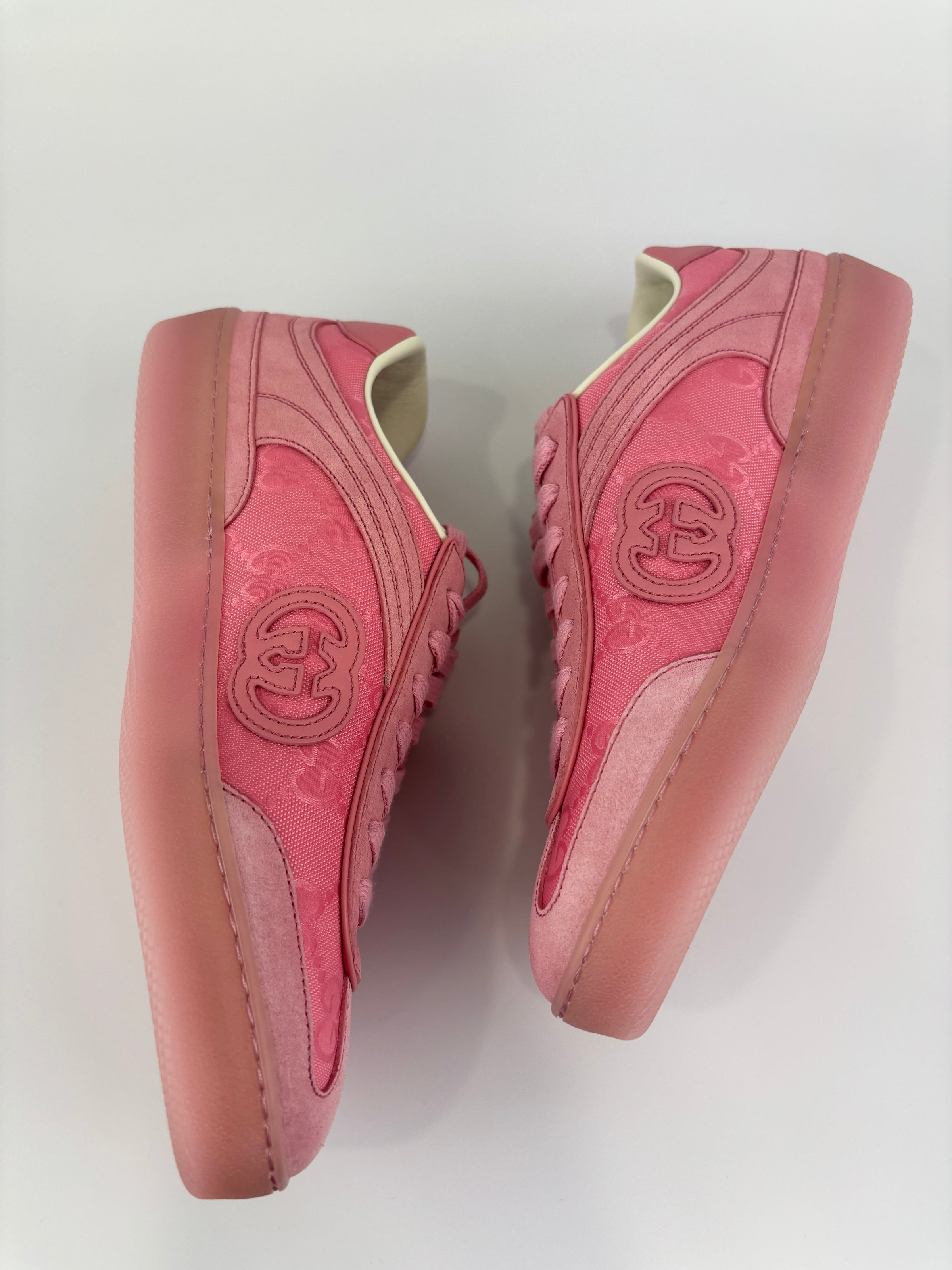 Suede Sweet GG Monogram G75 Sneakers Butterfly Pink Size 38.5