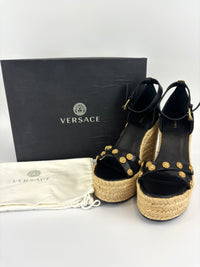 1006142 Wedge Sandals Black Size 39