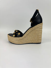 1006142 Wedge Sandals Black Size 39