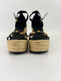 1006142 Wedge Sandals Black Size 39