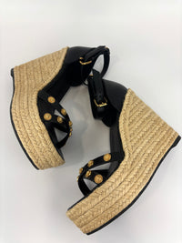 1006142 Wedge Sandals Black Size 39