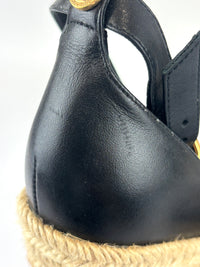 1006142 Wedge Sandals Black Size 39